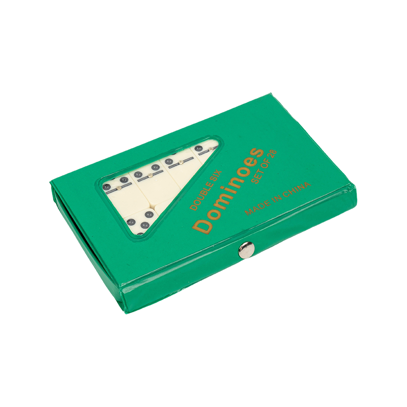 Placi duble șase domino -uri pentru adulți și copii cu carcasă din PVC verde