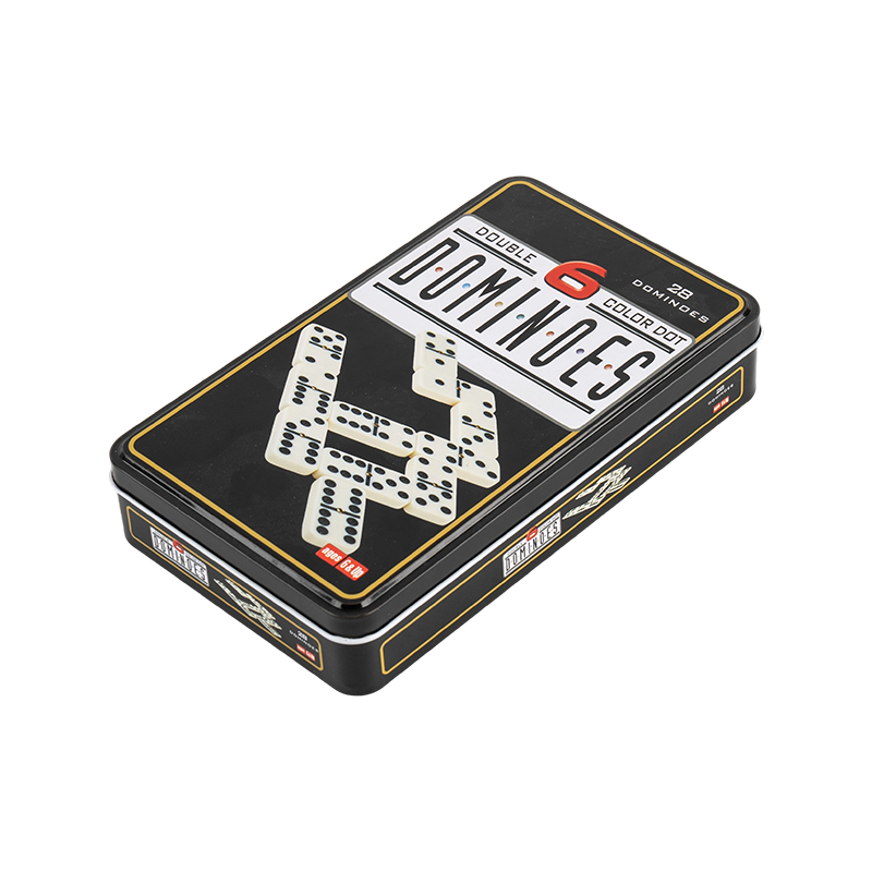 Colecția portabilă de Iron Box Double șase domino -uri 