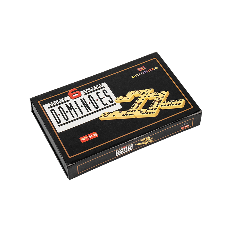 Classic Double șase domino -uri în cutia de hârtie de fildeș