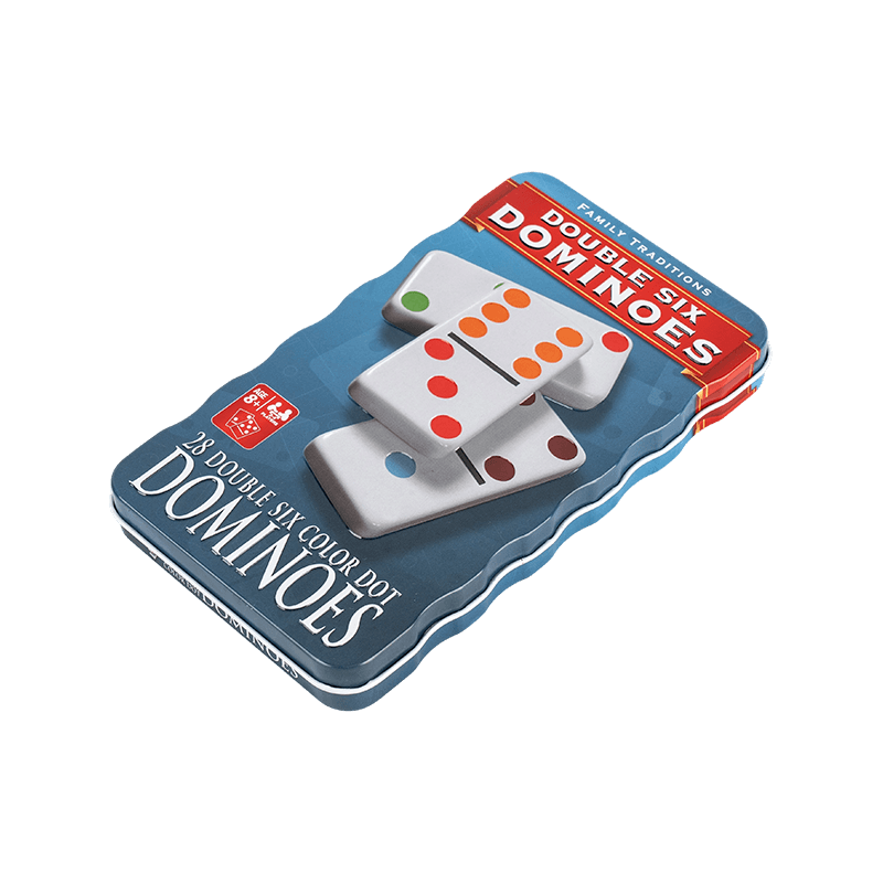 Double șase Domino cu colectoare reutilizabile albastre Butoasă de fier 